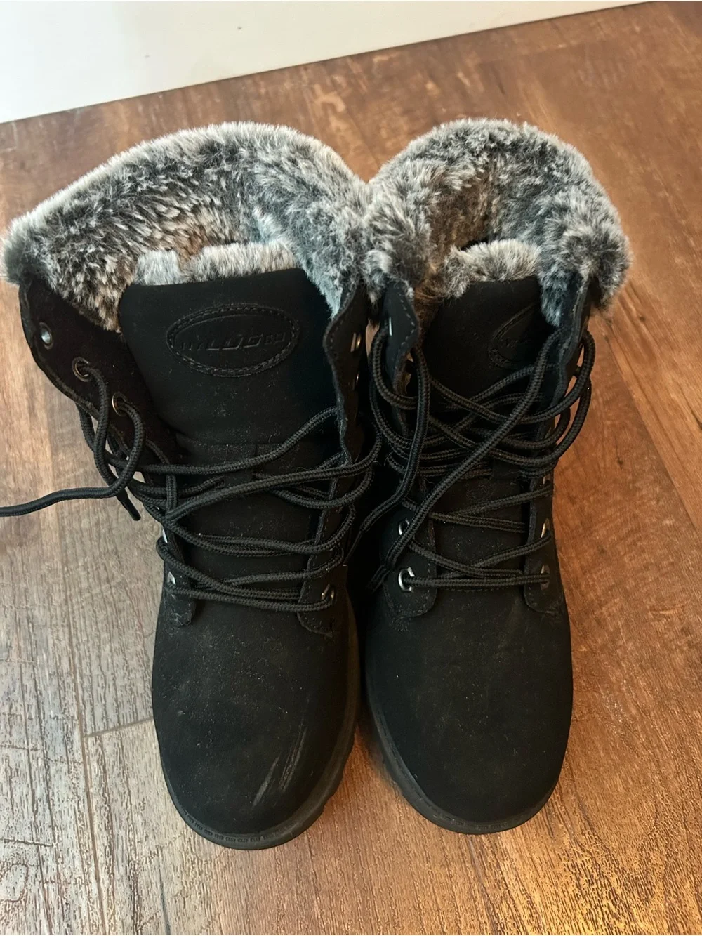 Lugz Empire Hi Fur Black Winter Boots Big Kid Size 4